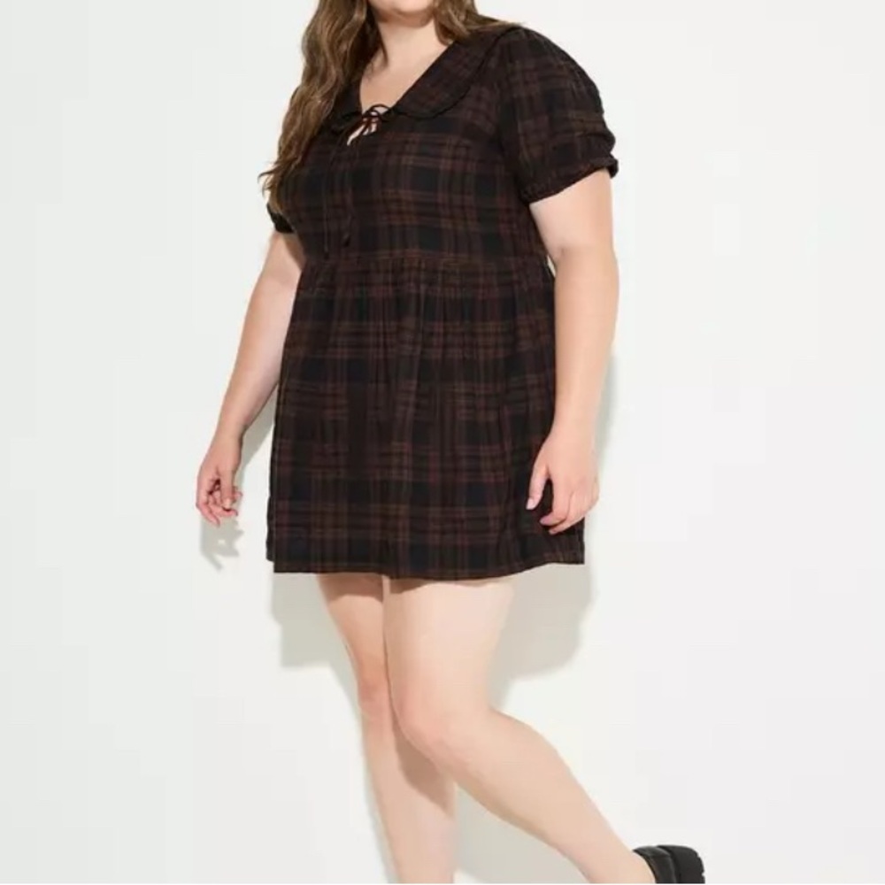 Torrid Black and Red Plaid Mini Dress
